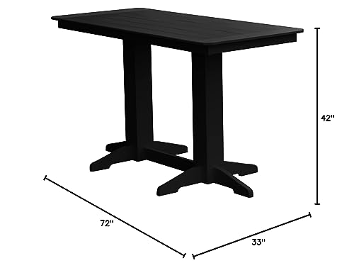 Furniture Barn USA Poly Lumber 6' Bar Table, Black